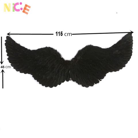 Cánh Thiên Thần Cosplay Đen Trắng - Đôi Cánh Lông Vũ Dành Cho Tiệc Tùng và Hóa Trang ấn Tượng