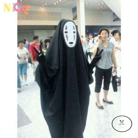 Bộ Trang Phục Vô Diện - Áo Choàng Đen & Mặt Nạ Bí Ẩn Cho Cosplay Anime, Phù Hợp Với Mọi Kích Cỡ Nam Nữ Trẻ Em