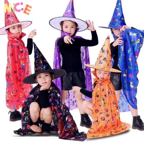 Bộ Trang Phục Halloween Cho Bé - Áo Choàng Siêu Nhân, Mũ và Giỏ Bí Ngô - Phù Hợp Cho Mùa Lễ Hội Trung Thu