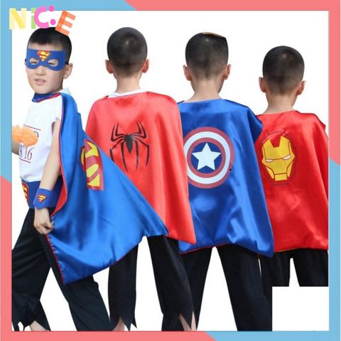 Bộ Trang Phục Halloween Cho Bé - Áo Choàng Siêu Nhân, Mũ và Giỏ Bí Ngô - Phù Hợp Cho Mùa Lễ Hội Trung Thu