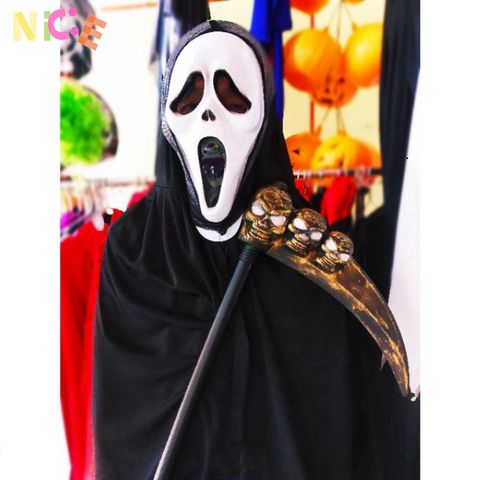 Bộ trang phục Halloween Thần Chết - Áo choàng, mặt nạ & lưỡi hái đáng sợ - Đồ hóa trang cho bữa tiệc Halloween ấn tượng