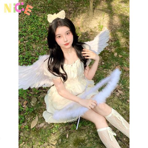 Cánh Thiên Thần Trắng - Phụ Kiện Hóa Trang Giáng Sinh và Halloween - Đôi Cánh Lông Vũ Dành Cho Tất Cả Dịp Lễ Hội