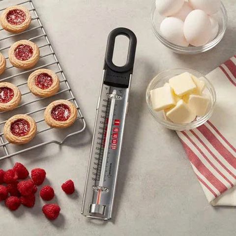 Nhiệt kế KitchenAid KQ907G Đo Nhiệt Độ Đường/Chiên/Mứt - Thiết Kế Cổ Điển Bằng Thép Không Gỉ, Tay Cầm Nylon An Toàn