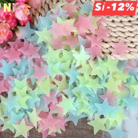 Gói Combo 5 Miếng Dán Sao Dạ Quang 3cm - Trang Trí Tường Phát Sáng Đêm - Đèn LED Huyền Bí Cho Không Gian Lung Linh