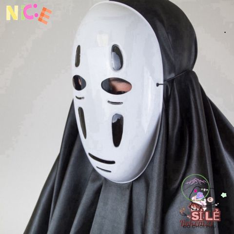 Bộ Cosplay Vô Diện - Áo Choàng Đen & Mặt Nạ Huyền Bí Cho Fan Anime, Phong Cách Thời Trang Độc Đáo, Dành Cho Mọi Đối Tượng