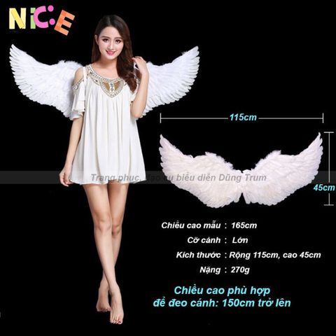 Cánh Thiên Thần Đen Trắng - Bộ Cánh Lông Vũ Hóa Trang Sang Trọng cho Biểu Diễn và Chụp Ảnh Nghệ Thuật