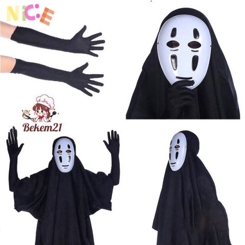 Bộ đồ cosplay Vô Diện - Áo choàng đen và mặt nạ thần kỳ cho sự kiện anime, Halloween - Thời trang không giống ai tại Thaolinh950 Shop