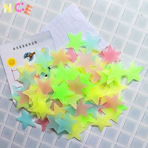 Bộ 5 Gói Dán Tường Sao Dạ Quang - Ngôi Sao Phát Sáng Ban Đêm, Miếng Dán Tiện Lợi Tạo Không Gian Lung Linh