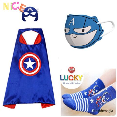 Set Áo Choàng Siêu Nhân và Vớ Dày Dặn Cho Trẻ - Combo Hóa Trang Chất Liệu Satin Cao Cấp, Quà Tặng Tuyệt Vời Cho Bé 3-7 Tuổi