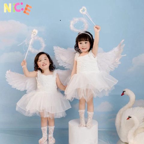 Bộ Cánh Thiên Thần Dễ Thương 3 Món Cho Bé Gái - Lấp Lánh Cosplay Halloween, Giáng Sinh, Trung Thu - Phụ Kiện Biểu Diễn Nghệ Thuật