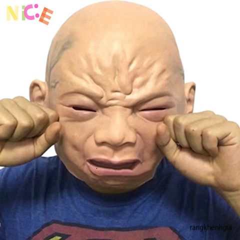 Mặt Nạ EM BÉ KHÓC ĐỨC - Hóa Trang Halloween Độc Đáo Bằng Latex Tự Nhiên, Phù Hợp Tổ Chức Tiệc và Cosplay