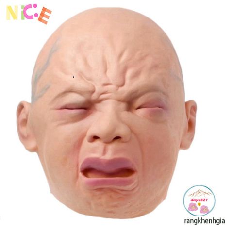 Mặt Nạ EM BÉ KHÓC ĐỨC - Hóa Trang Halloween Độc Đáo Bằng Latex Tự Nhiên, Phù Hợp Tổ Chức Tiệc và Cosplay