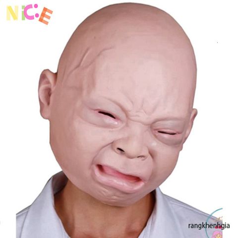 Mặt Nạ EM BÉ KHÓC ĐỨC - Hóa Trang Halloween Độc Đáo Bằng Latex Tự Nhiên, Phù Hợp Tổ Chức Tiệc và Cosplay