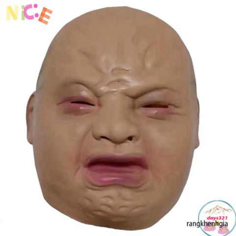 Mặt Nạ EM BÉ KHÓC ĐỨC - Hóa Trang Halloween Độc Đáo Bằng Latex Tự Nhiên, Phù Hợp Tổ Chức Tiệc và Cosplay