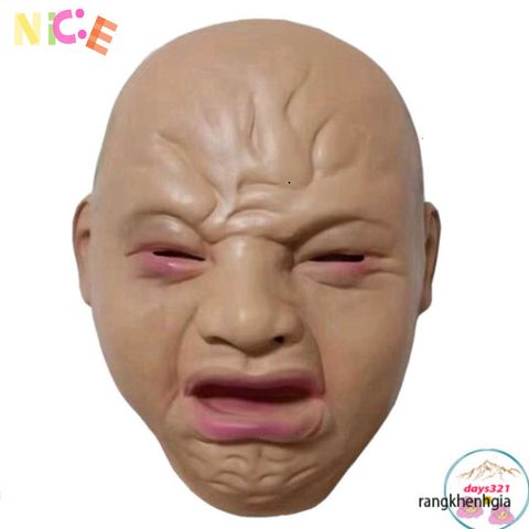 Mặt Nạ EM BÉ KHÓC ĐỨC - Hóa Trang Halloween Độc Đáo Bằng Latex Tự Nhiên, Phù Hợp Tổ Chức Tiệc và Cosplay