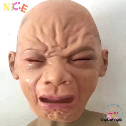 Mặt Nạ EM BÉ KHÓC ĐỨC - Hóa Trang Halloween Độc Đáo Bằng Latex Tự Nhiên, Phù Hợp Tổ Chức Tiệc và Cosplay