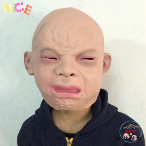 Mặt Nạ EM BÉ KHÓC ĐỨC - Hóa Trang Halloween Độc Đáo Bằng Latex Tự Nhiên, Phù Hợp Tổ Chức Tiệc và Cosplay