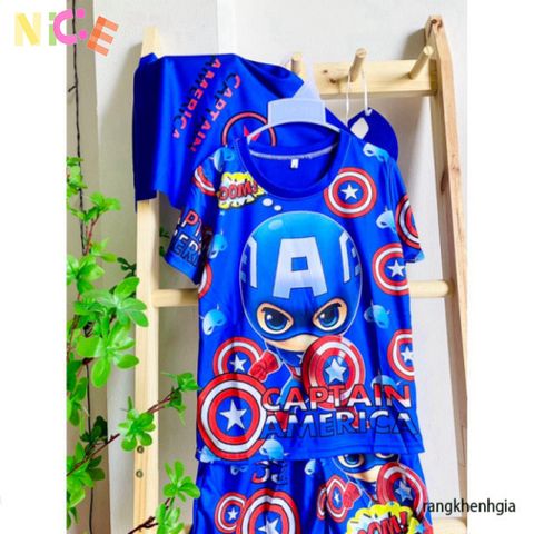 Bộ trang phục siêu anh hùng cho bé trai - áo choàng đội trưởng Mỹ và mặt nạ dễ thương, đồ chơi hóa trang sáng tạo.