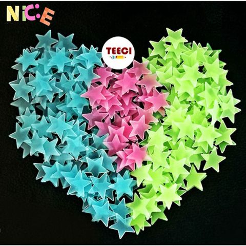 Gói 100 Ngôi Sao Dạ Quang Phát Sáng Tự Nhiên - Trang Trí Phòng Ngủ Huyền Bí cho Trẻ Em - Quà Tặng Độc Đáo từ TEECI