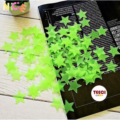 Gói 100 Ngôi Sao Dạ Quang Phát Sáng Tự Nhiên - Trang Trí Phòng Ngủ Huyền Bí cho Trẻ Em - Quà Tặng Độc Đáo từ TEECI