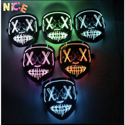 Mặt Nạ Phát Sáng LED Halloween - Mặt Nạ Dạ Quang Độc Đáo Cho Tiệc Hóa Trang, Cosplay, Sự Kiện Đặc Biệt