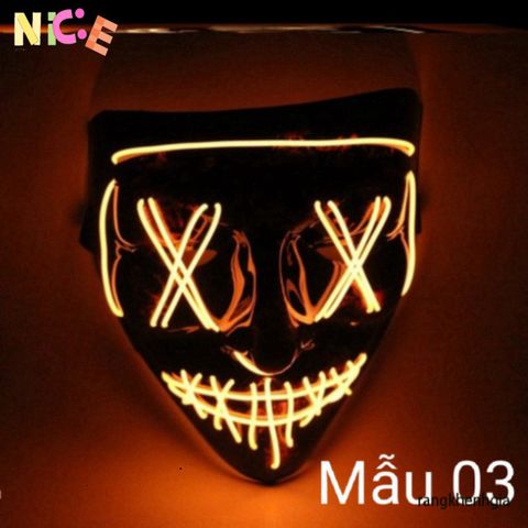 Mặt Nạ Phát Sáng LED Halloween - Mặt Nạ Dạ Quang Độc Đáo Cho Tiệc Hóa Trang, Cosplay, Sự Kiện Đặc Biệt