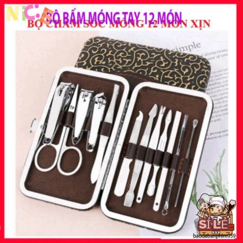 Bộ Dụng Cụ Chăm Sóc Móng Tay Aulyshop 12 Món - Đầy Đủ Dụng Cụ Làm Móng Và Làm Đẹp Cao Cấp, Tiện Dụng Cho Gia Đình