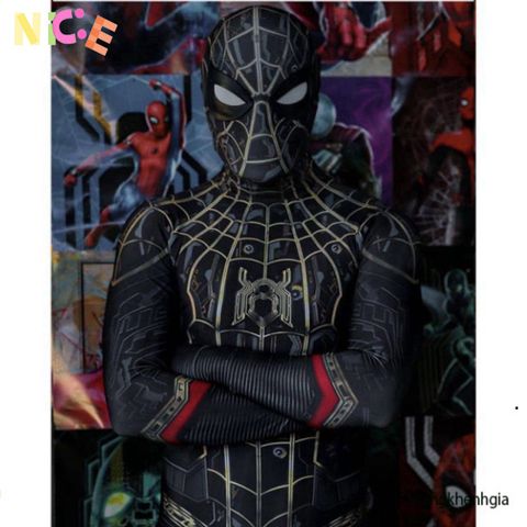 Bộ Đồ Liền Quần Hóa Trang Spider-Man No Way Home Cho Bé - Chất Liệu Spandex Mềm Mại, Thiết Kế 3D Đầy Sắc Màu Hóa Trang Halloween, Cosplay