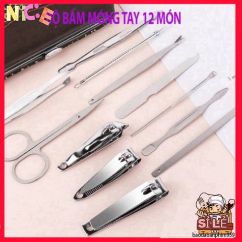 Bộ Dụng Cụ Chăm Sóc Tay & Da 12 Món Inox Cao Cấp Trong Hộp Da Sang Trọng - Giúp Bạn Chăm Sóc Móng Tận Nhà Thoải Mái