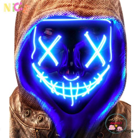Mặt Nạ Halloween Đầu Lâu LED Phát Sáng - Phụ Kiện Hóa Trang Kinh Dị Cho Tiệc Tùng và Lễ Hội