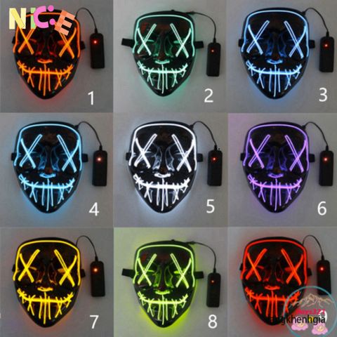 Mặt Nạ Halloween Đầu Lâu LED Phát Sáng - Phụ Kiện Hóa Trang Kinh Dị Cho Tiệc Tùng và Lễ Hội