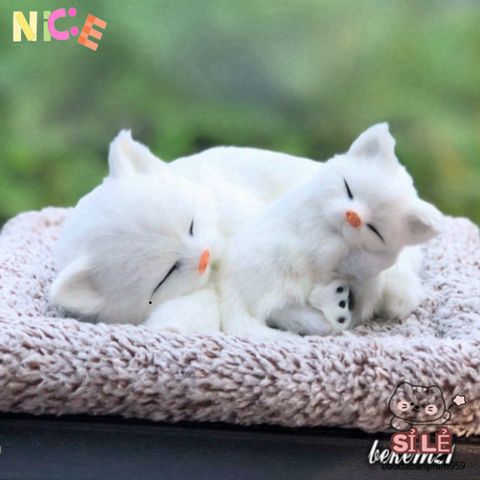 Thú Bông Khử Mùi Hình Mèo Trắng - Than Hoạt Tính Trang Trí Ô Tô & Giữ Không Khí Trong Lành - Phụ Kiện Dễ Thương Cho Xe Hơi