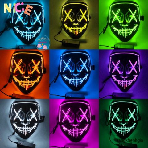 Mặt Nạ Hóa Trang Halloween LED Đa Sắc - 8 Màu Rực Rỡ Cho Tiệc Hóa Trang Kỳ Diệu - Quà Tặng Thú Vị Cho Mọi Lứa Tuổi