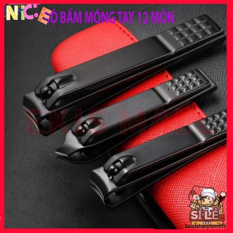 Bộ Dụng Cụ Chăm Sóc Móng Tay 12 Món Thép Không Gỉ - Tiện Lợi Tại Nhà, Quà Tặng Hoàn Hảo cho Bạn và Gia Đình