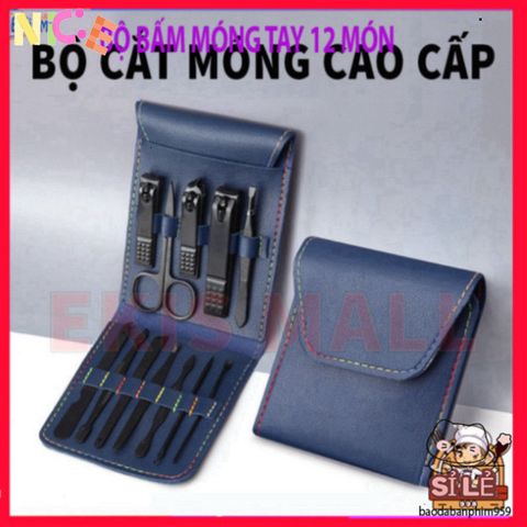 Bộ Dụng Cụ Chăm Sóc Móng Tay 12 Món Thép Không Gỉ - Tiện Lợi Tại Nhà, Quà Tặng Hoàn Hảo cho Bạn và Gia Đình
