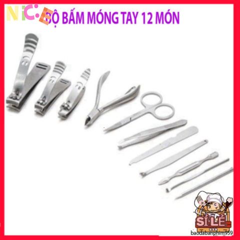 Bộ 12 Dụng Cụ Làm Đẹp Chăm Sóc Móng Tay Móng Chân Sang Trọng - Hộp Đựng Tiện Lợi, Kềm Bấm, Kéo Cắt và Các Dụng Cụ Thiết Yếu