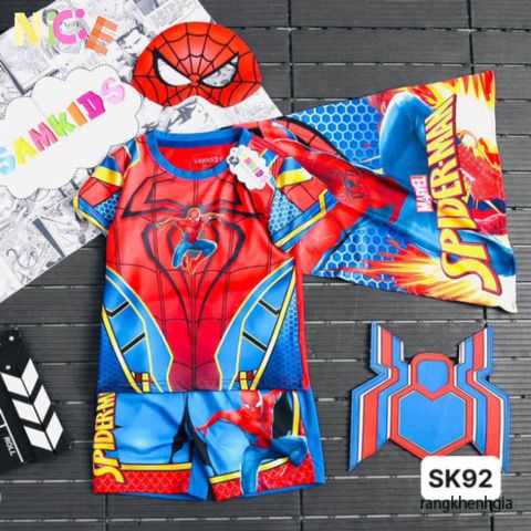 Bộ Đồ Siêu Anh Hùng Kèm Choàng và Mặt Nạ SAMKIDS - Thời Trang Trẻ Em Chất Liệu Cao Cấp cho Bé Yêu Diện Siêu Nhân 3D