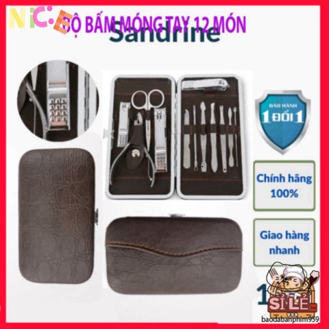 Bộ Dụng Cụ Làm Móng Tay Móng Chân Sandrine BMT2 - 12 Món Thép Không Gỉ, Đẹp Mắt, Tiện Lợi, Giúp Chăm Sóc Sắc Đẹp Tại Nhà