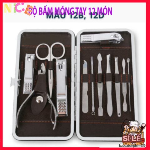 Bộ Dụng Cụ Làm Móng Tay Móng Chân Sandrine BMT2 - 12 Món Thép Không Gỉ, Đẹp Mắt, Tiện Lợi, Giúp Chăm Sóc Sắc Đẹp Tại Nhà