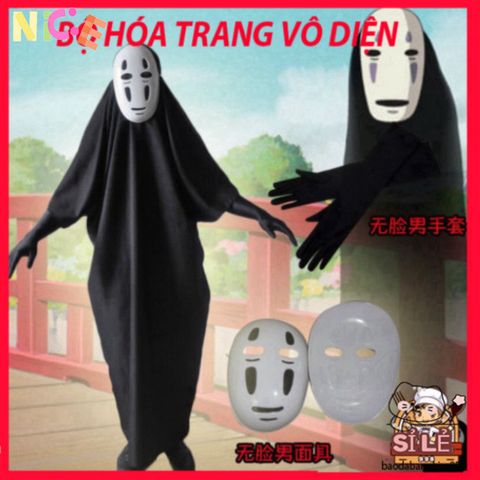 Bộ Trang Phục Halloween Vô Diện Cho Trẻ Em - Phong Cách Hacker Từ Spirited Away - Cosplay Độc Đáo Cho Bé Gái & Bé Trai