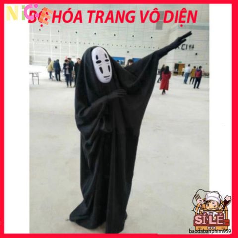 Bộ Trang Phục Halloween Vô Diện Cho Trẻ Em - Phong Cách Hacker Từ Spirited Away - Cosplay Độc Đáo Cho Bé Gái & Bé Trai