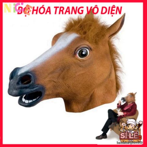 Mặt Nạ Ngựa Latex Độc Đáo - Phụ Kiện Halloween Cho Tiệc Hóa Trang, Dành Cho Người Lớn và Trẻ Em