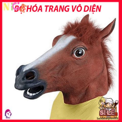 Mặt Nạ Ngựa Latex Độc Đáo - Phụ Kiện Halloween Cho Tiệc Hóa Trang, Dành Cho Người Lớn và Trẻ Em