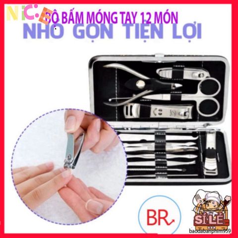 Bộ Dụng Cụ Làm Nail 12 Món Cao Cấp - Dụng Cụ Chăm Sóc Móng Tay Tiện Ích Tại Nhà, Quà Tặng Tuyệt Vời Cho Tín Đồ Làm Đẹp