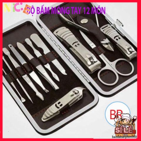 Bộ Dụng Cụ Làm Nail 12 Món Cao Cấp - Dụng Cụ Chăm Sóc Móng Tay Tiện Ích Tại Nhà, Quà Tặng Tuyệt Vời Cho Tín Đồ Làm Đẹp
