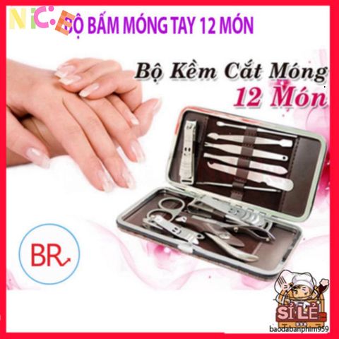 Bộ Dụng Cụ Làm Nail 12 Món Cao Cấp - Dụng Cụ Chăm Sóc Móng Tay Tiện Ích Tại Nhà, Quà Tặng Tuyệt Vời Cho Tín Đồ Làm Đẹp