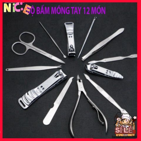 Bộ Dụng Cụ Chăm Sóc Móng Tay 12 Món Inox Cao Cấp - Đẹp Mắt và Tiện Lợi Chăm Sóc Sức Khỏe Móng Tại Nhà