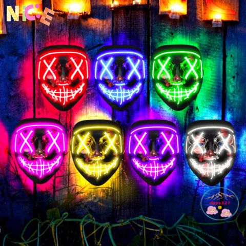 Mặt Nạ Hacker Phát Sáng LED 7 Màu - Đạo Cụ Hoá Trang Halloween Độc Đáo và Phụ Kiện Video TikTok Hấp Dẫn