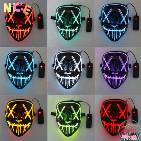 Mặt Nạ Hacker Phát Sáng LED 7 Màu - Đạo Cụ Hoá Trang Halloween Độc Đáo và Phụ Kiện Video TikTok Hấp Dẫn
