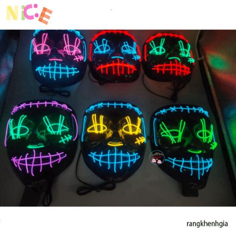 Mặt Nạ Hacker Phát Sáng LED 7 Màu - Đạo Cụ Hoá Trang Halloween Độc Đáo và Phụ Kiện Video TikTok Hấp Dẫn